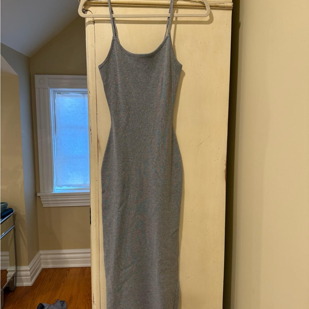 Chic Gray Midi Dress